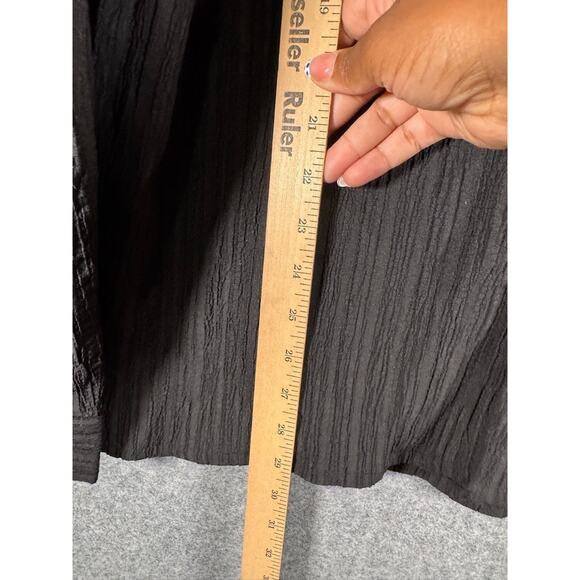 Asos Designs Button Front Women Medium Black Long Sleeve Button Front Relax - Picture 4 of 7